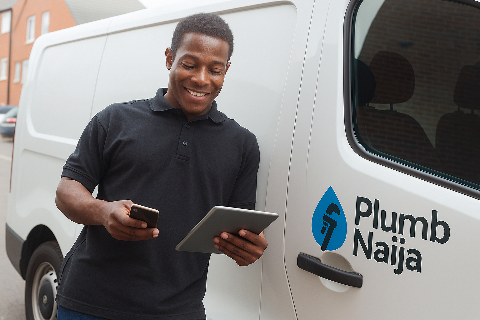 Professional Nigerian plumber fixing a sink